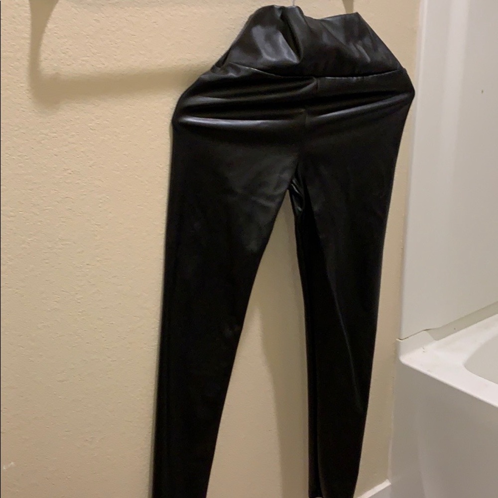 Faux leather pants